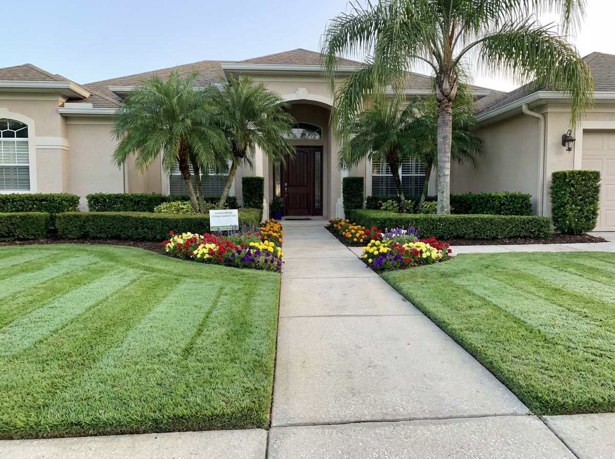 Beautiful landscaped backyard in Pensacola